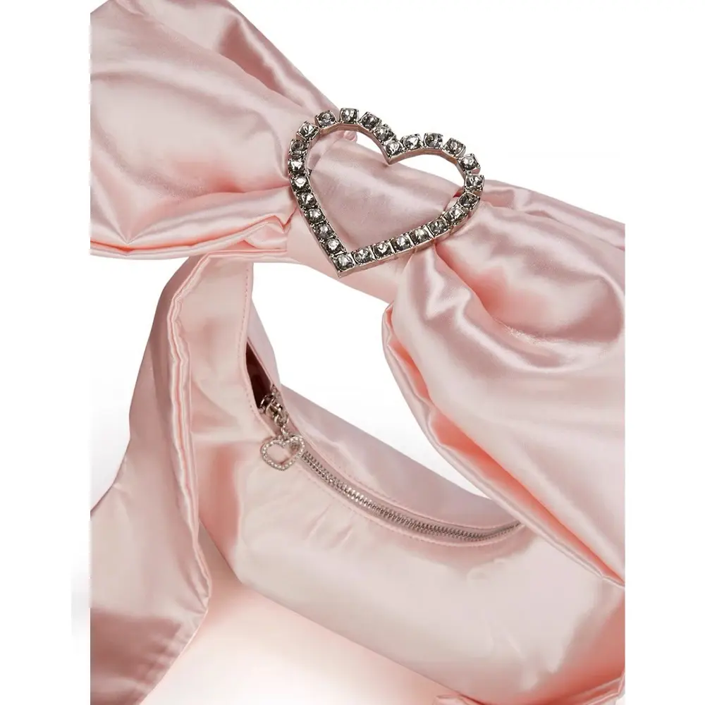Luxury Bowknot Women Shoulder Bag Fashion Satin Handbags Heart Diamond Evening Bags for Women Silk Underarm Bag Designer Clutch