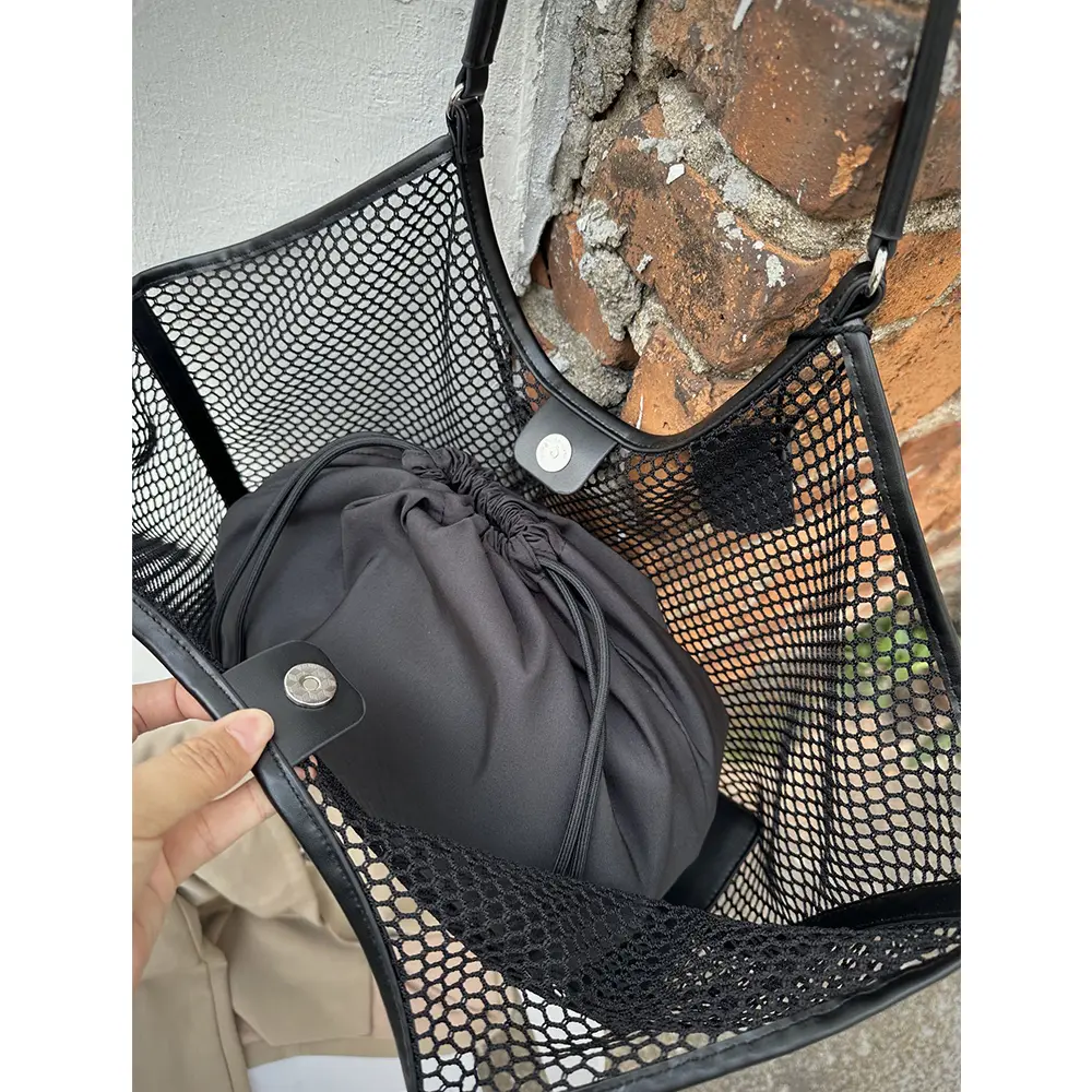 Hollow Mesh Wing Bags for Women Large Travel Beach Shoulder Bag Summer Fishing Net Designer Handbag Luxury Women Bags NEW Purses
