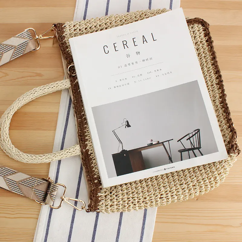 Handmade Paper Rope Crossbody Bags for Women Summer Woven Beach Bag Tote Handbags Bali Travel Straw Shoulder Bag Shopper Purses