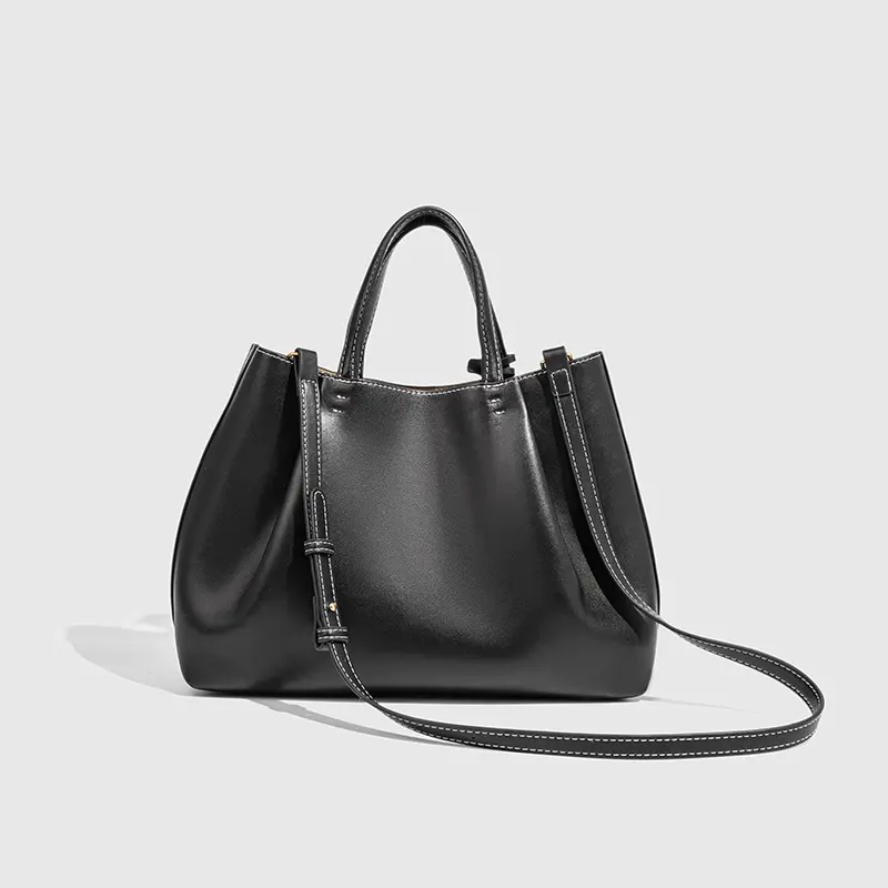 Fashion Ruched Women Handbags Designer PU Leather Shoulder Bag High Quality Crossbody Bags for Women Bucket Bag Female Clutch