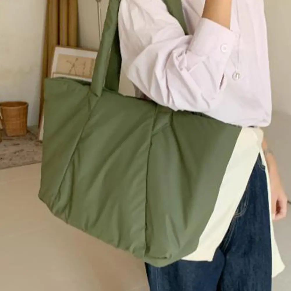 Large Capacity Nylon Tote Bags for Women Quilting Shoulder Bag Unisex Cotton Pad Designer Purses and Handbags Oversize Shopper