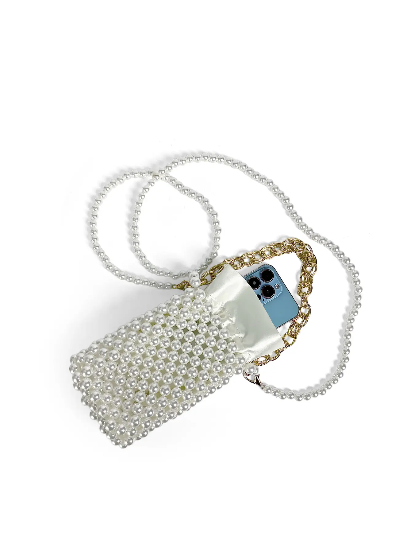 Luxury Beading Pearls Bags for Women Handbag Hollow Party Wedding Evening Bag Ladies Elegant Beaded Shoulder Crossbody Bag NEW