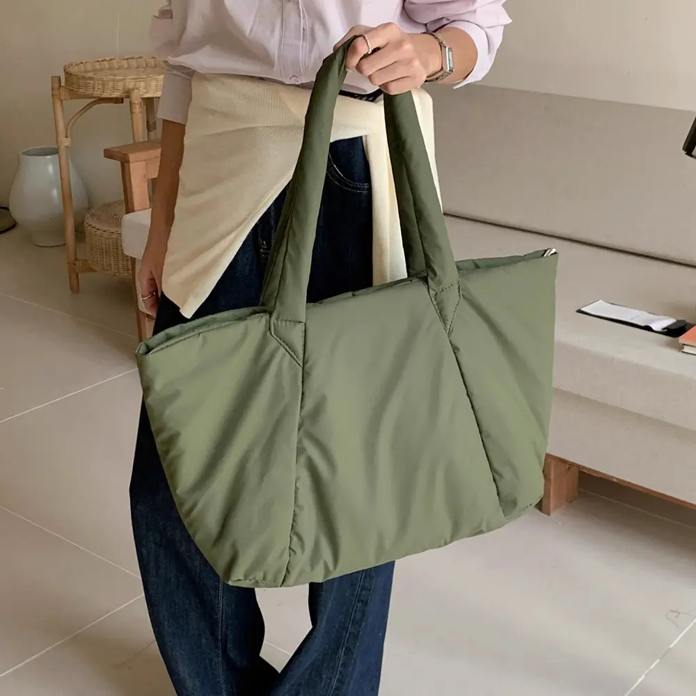 Large Capacity Nylon Tote Bags for Women Quilting Shoulder Bag Unisex Cotton Pad Designer Purses and Handbags Oversize Shopper