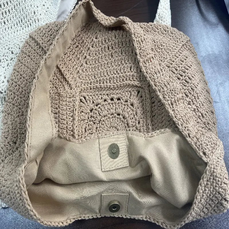 Rope Crochet Tote Bag Large Capacity Woven Bags for Women Knitted Shoulder Bag Summer Travel Beach Bags Soft Shopper Purses NEW