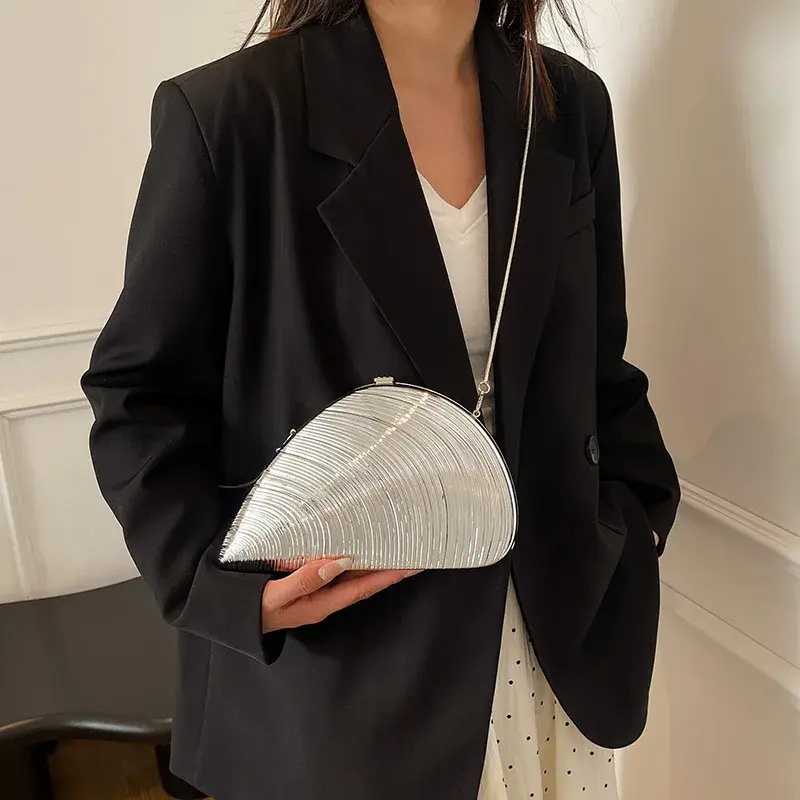 Luxury Acrylic Conch Crossbody Bags for Women Shell Clip Bag 2025 Women Handbag Funny Party Wedding Clutch Evening Shoulder Bag