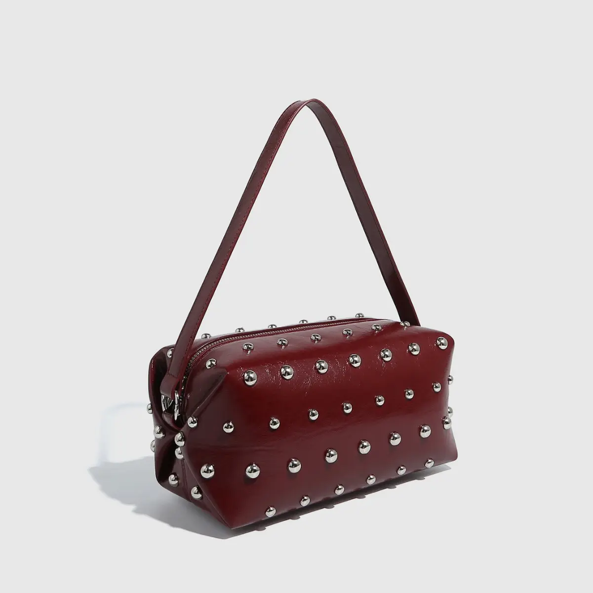 Luxury Rivet Shoulder Bag Fashion Chains Crossbody Bags for Women 2025 Soft PU Leather Pillow Women's Bag Punk Studded Clutch