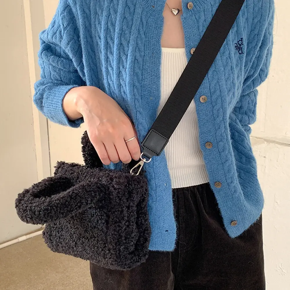 Mini Lambswool Tote Bag Casual Faux Fur Bags for Women Handbags Warm Plush Shoulder Crossbody Bags Small Flap Phone Purses Chic
