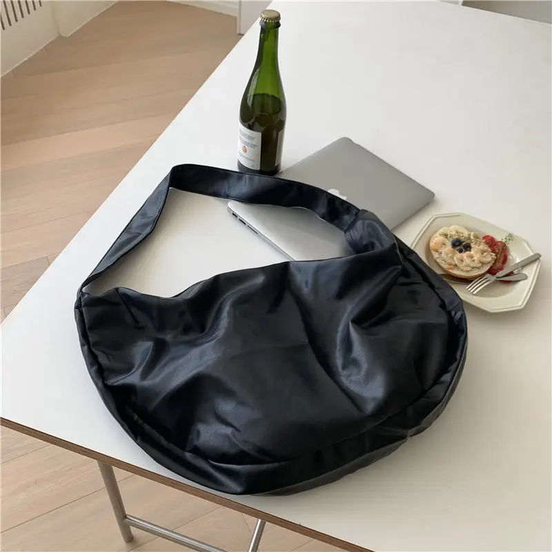 Overlarge Soft PU Leather Hobos Tote Wide Strap Women Shoulder Bag High Quality Crossbody Bags for Women 2024 Dumpling Bag Chic