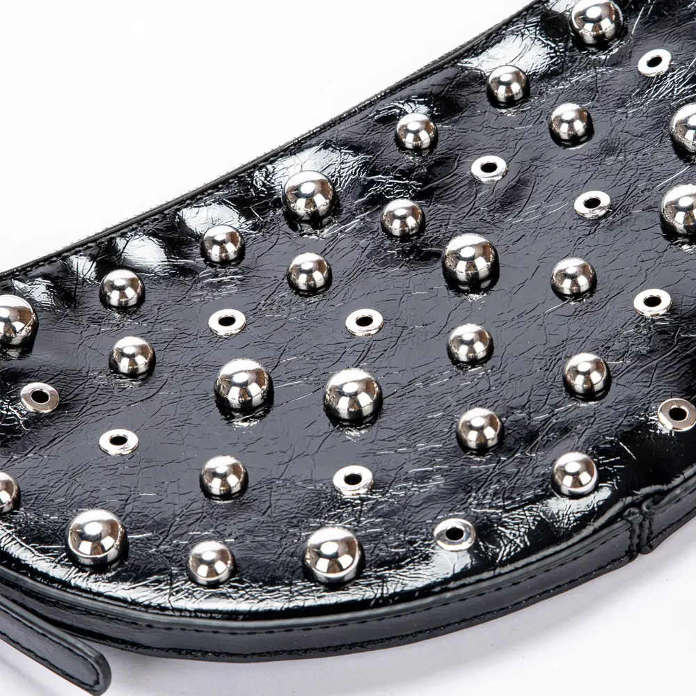 Half Moon Rivet Shoulder Bag Luxury Designer Crescent Bags Metal Handbags PU Leather Crossbody Bags for Women 2025 NEW Purses