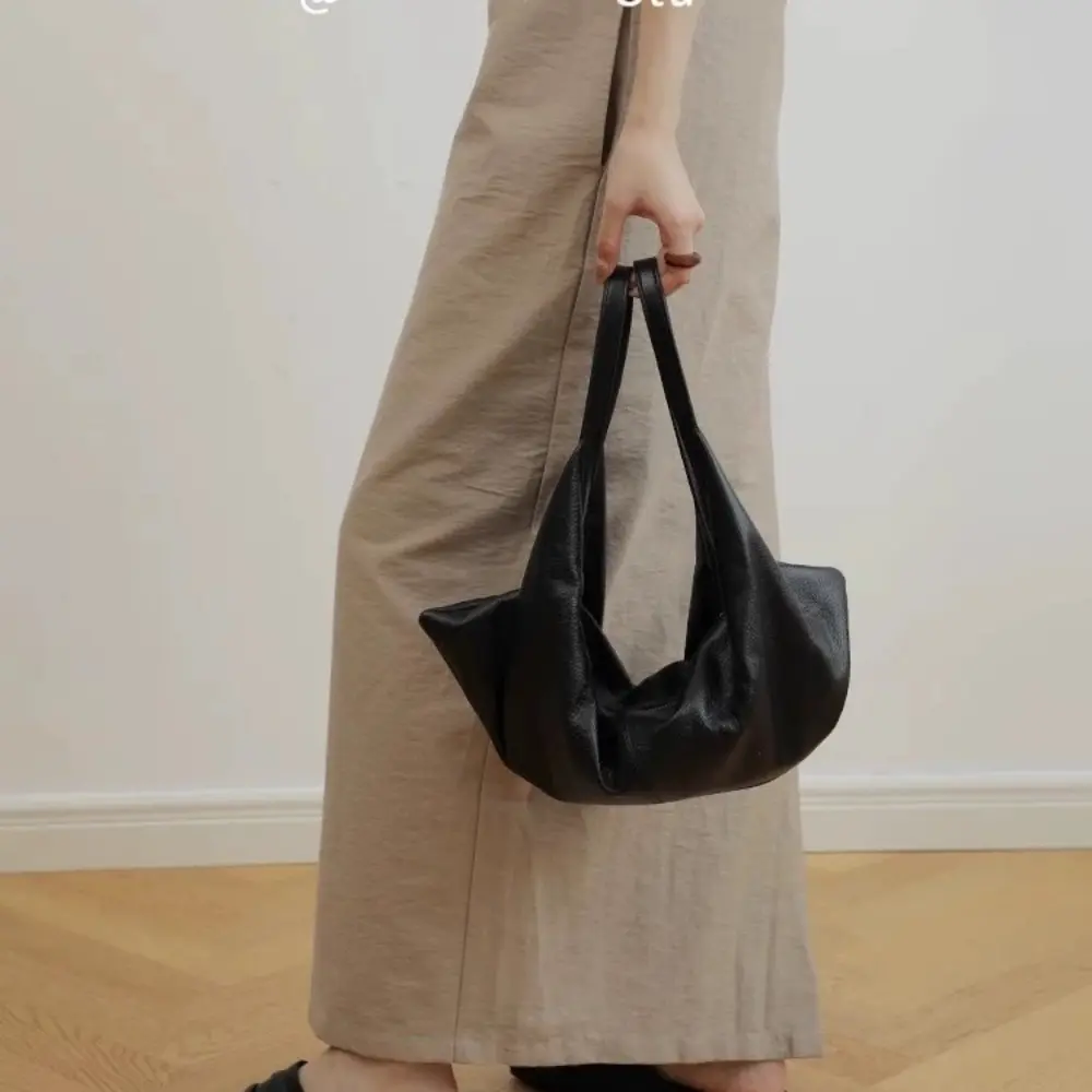 Luxury Soft Women Shoulder Bag PU Leather Designer Handbag and Purses Half Moon Croissant Bags for Women 2025 New Shopper Clutch