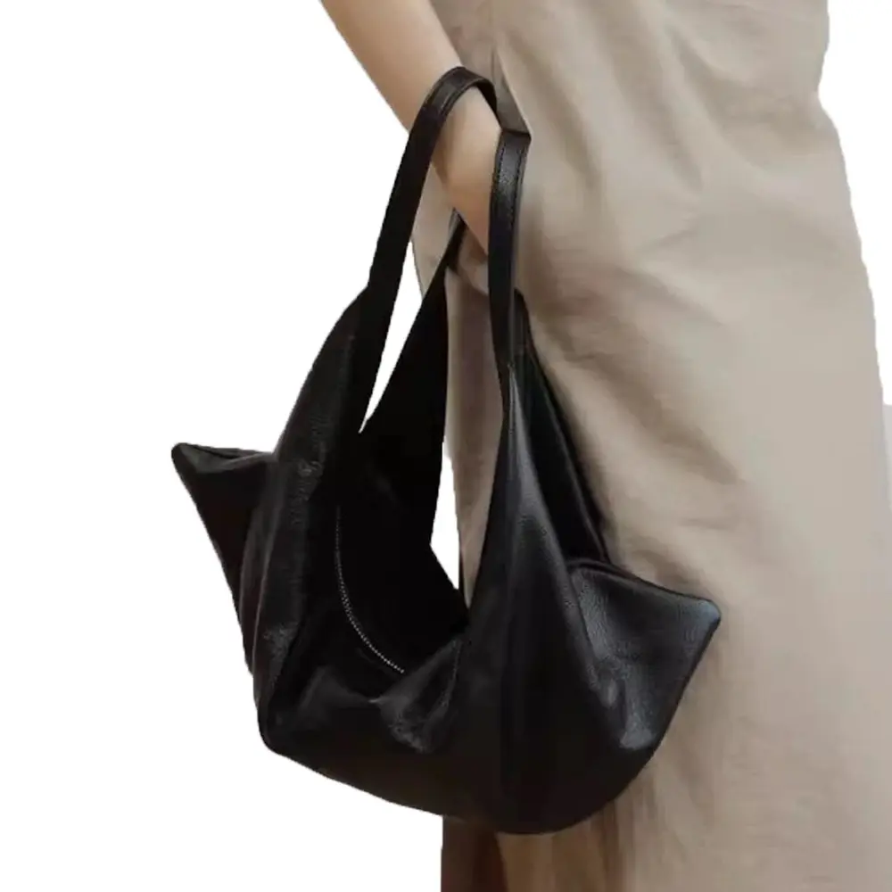 Luxury Soft Women Shoulder Bag PU Leather Designer Handbag and Purses Half Moon Croissant Bags for Women 2025 New Shopper Clutch