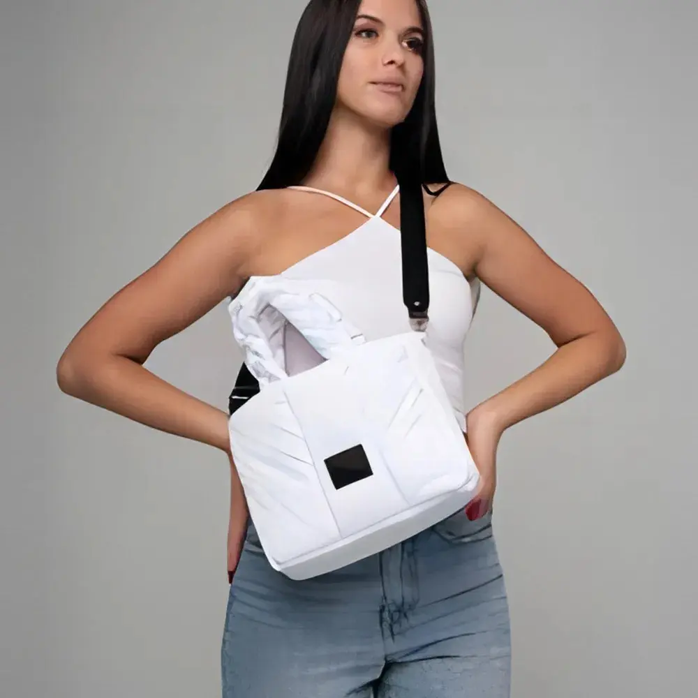 Casual Quilted Tote Luxury Designer Bags for Women Down Padded Handbags Woven Handle Shoulder Bag Winter Nylon Space Cotton Bag