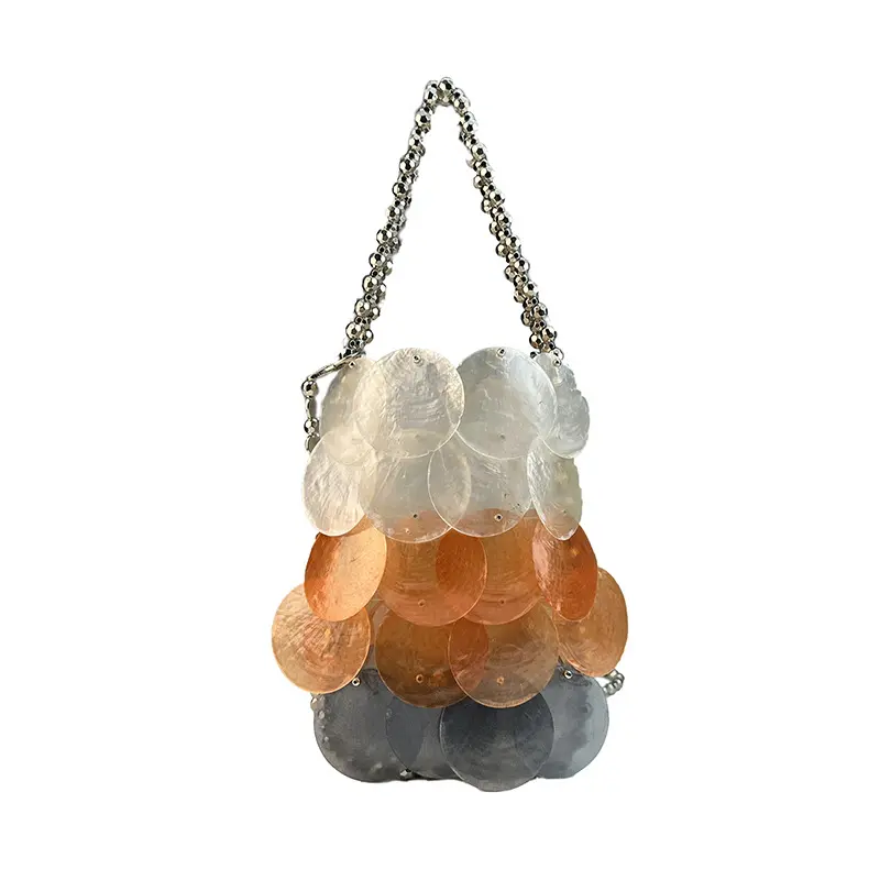 Luxury Big Sequin Evening Bags for Women Beads Woven Shoulder Crossbody Bag Mini Handbags and Purses Party Wedding Clutch Ladies
