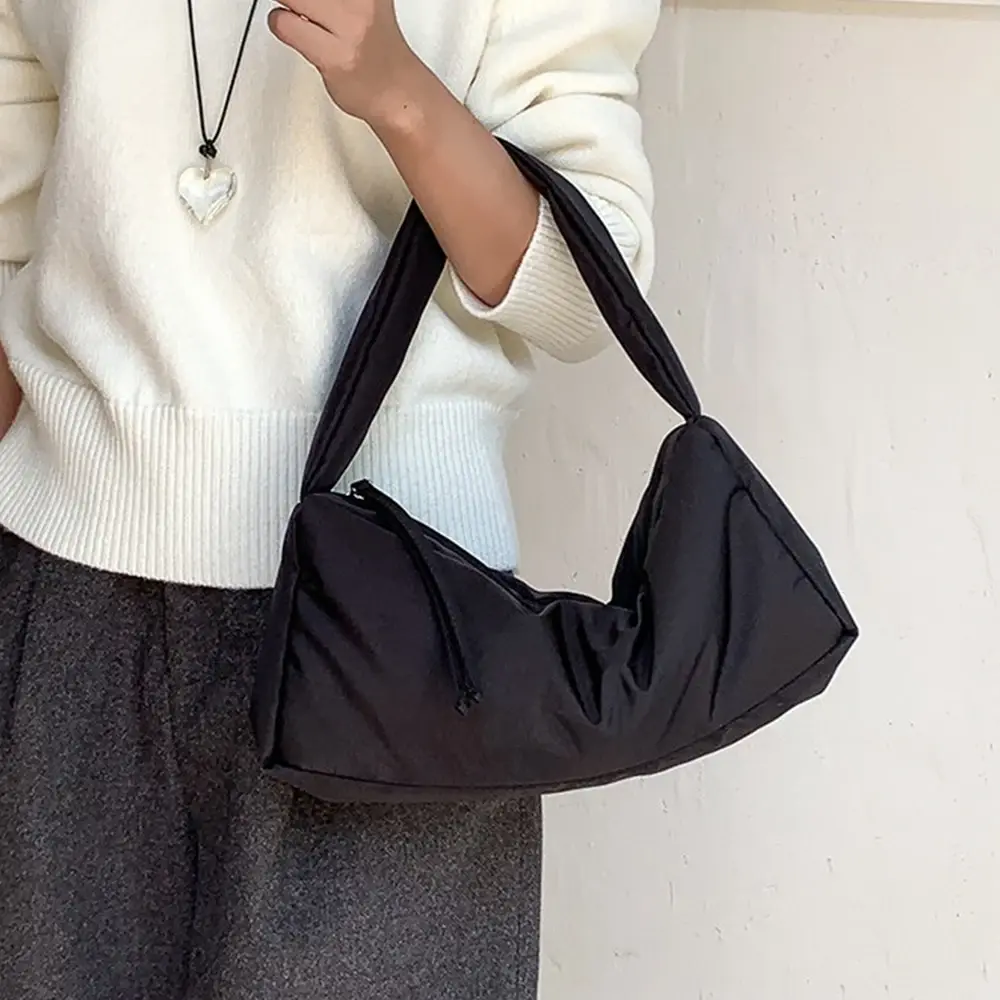 2025 New Nylon Quilted Women Handbag Autumn and Winter Cotton Padded Shoulder Bag Space Shopper Tote Bags Purses Female Clutch