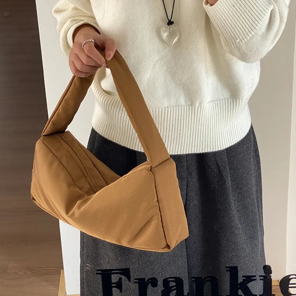 2025 New Nylon Quilted Women Handbag Autumn and Winter Cotton Padded Shoulder Bag Space Shopper Tote Bags Purses Female Clutch