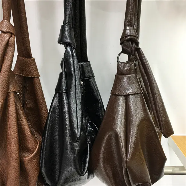 Fashion Soft PU Leather Shoulder Bag Half Moon Hobos Tote Bags for Women Designer Crescent Bag Croissant Crossbody Bags Shopper