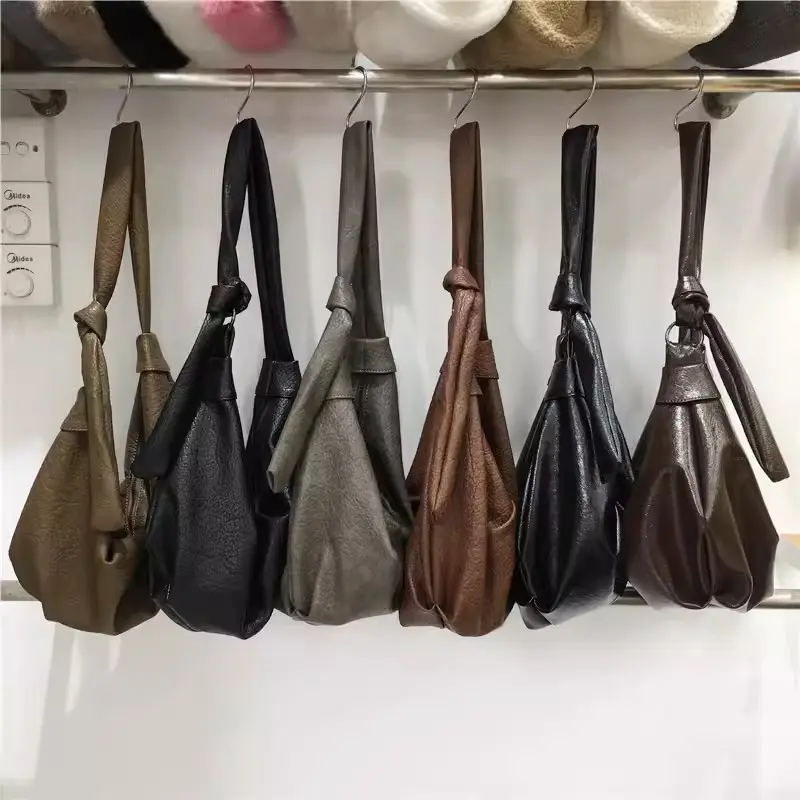 Fashion Soft PU Leather Shoulder Bag Half Moon Hobos Tote Bags for Women Designer Crescent Bag Croissant Crossbody Bags Shopper