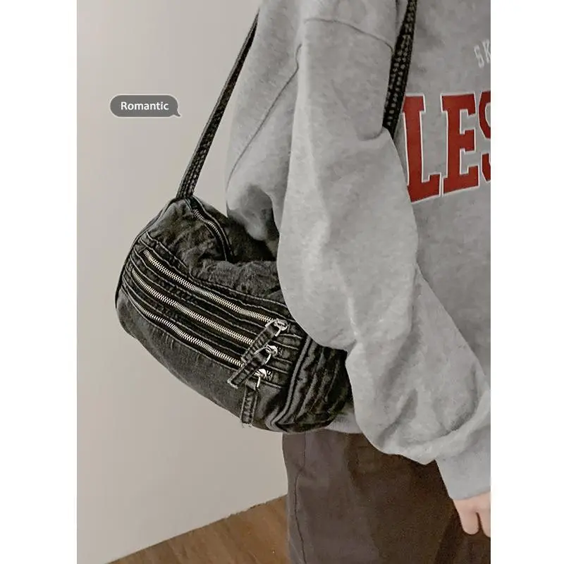 Fashion Denim Crossbody Bags for Women Casual Canvas Shoulder Bag Small Pillow Designer Bags Women's Handbag High Quality Tote