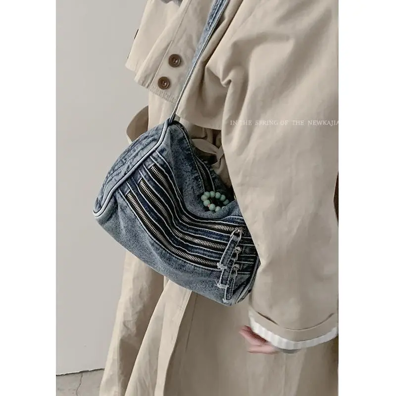 Fashion Denim Crossbody Bags for Women Casual Canvas Shoulder Bag Small Pillow Designer Bags Women's Handbag High Quality Tote