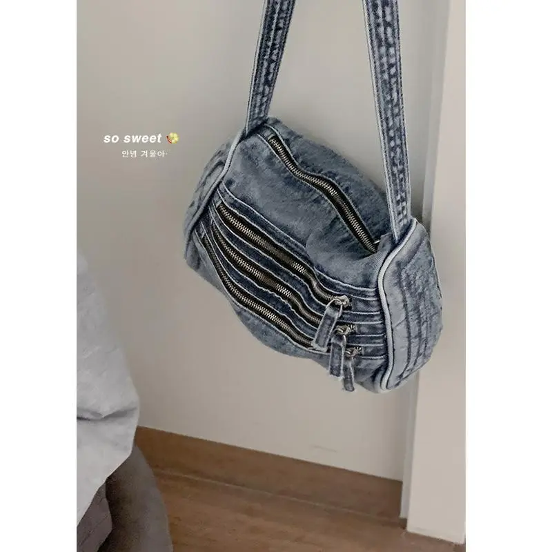 Fashion Denim Crossbody Bags for Women Casual Canvas Shoulder Bag Small Pillow Designer Bags Women's Handbag High Quality Tote