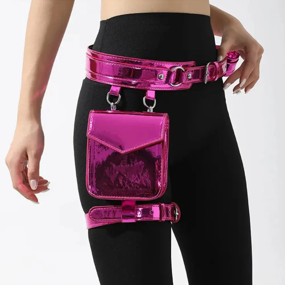 2025 New Leg Bag for Women High Quality PU Waistpack Fashion Motorcycle Waistpack Pouch Bags for Women Fanny Pack for Women