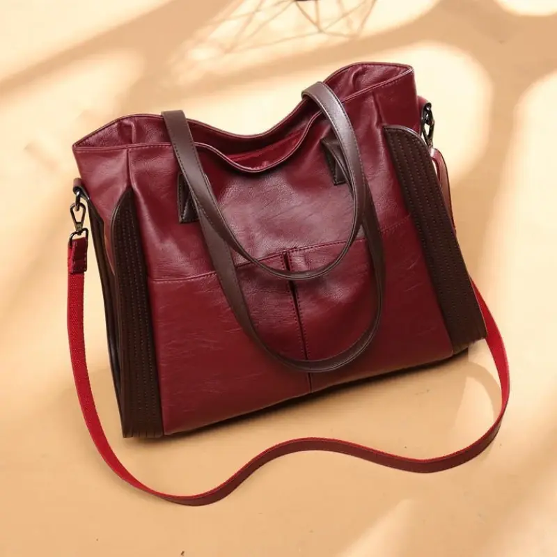 Large Capacity Casual Tote Bag Women Luxury Handbag Shoulder Bag for Female 2025 Ladies Vintage PU Leather Crossbody Bag Sac