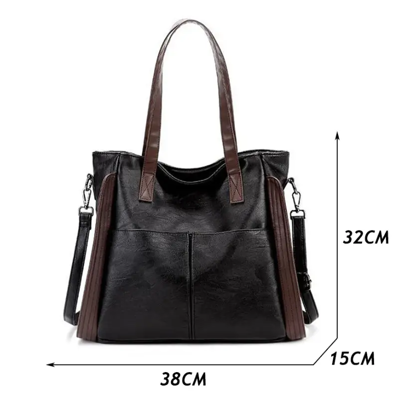Large Capacity Casual Tote Bag Women Luxury Handbag Shoulder Bag for Female 2025 Ladies Vintage PU Leather Crossbody Bag Sac
