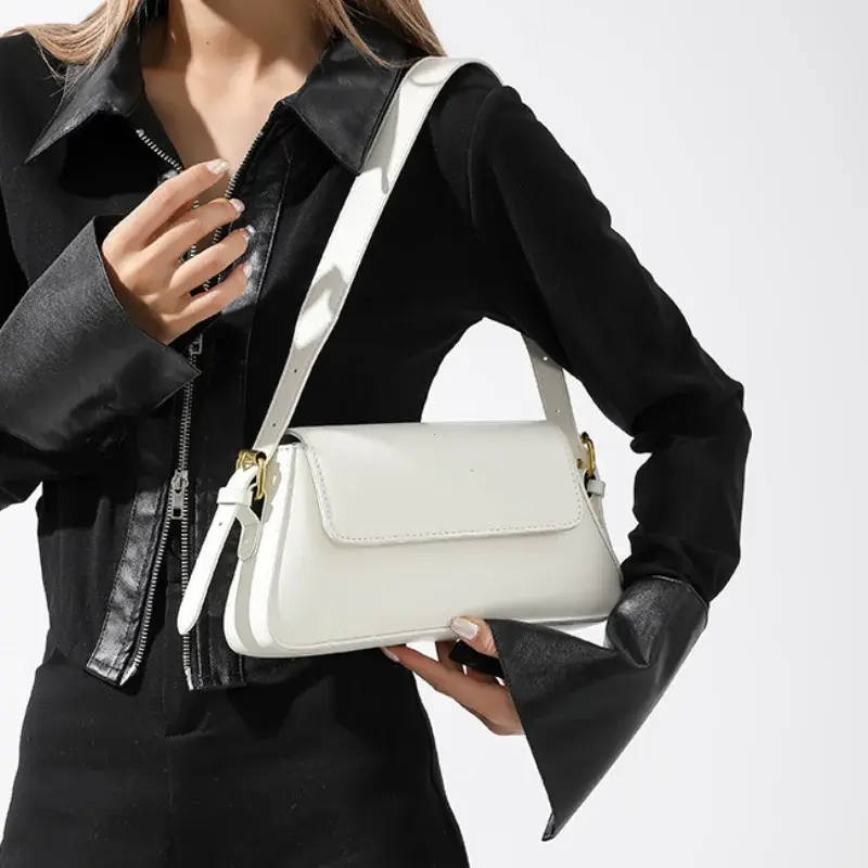Retro Solid Color Shoulder Bags for Women 2025 Winter PU Leather Lady Underarm Bag Vintage Handbags and Purse повседневная сумка