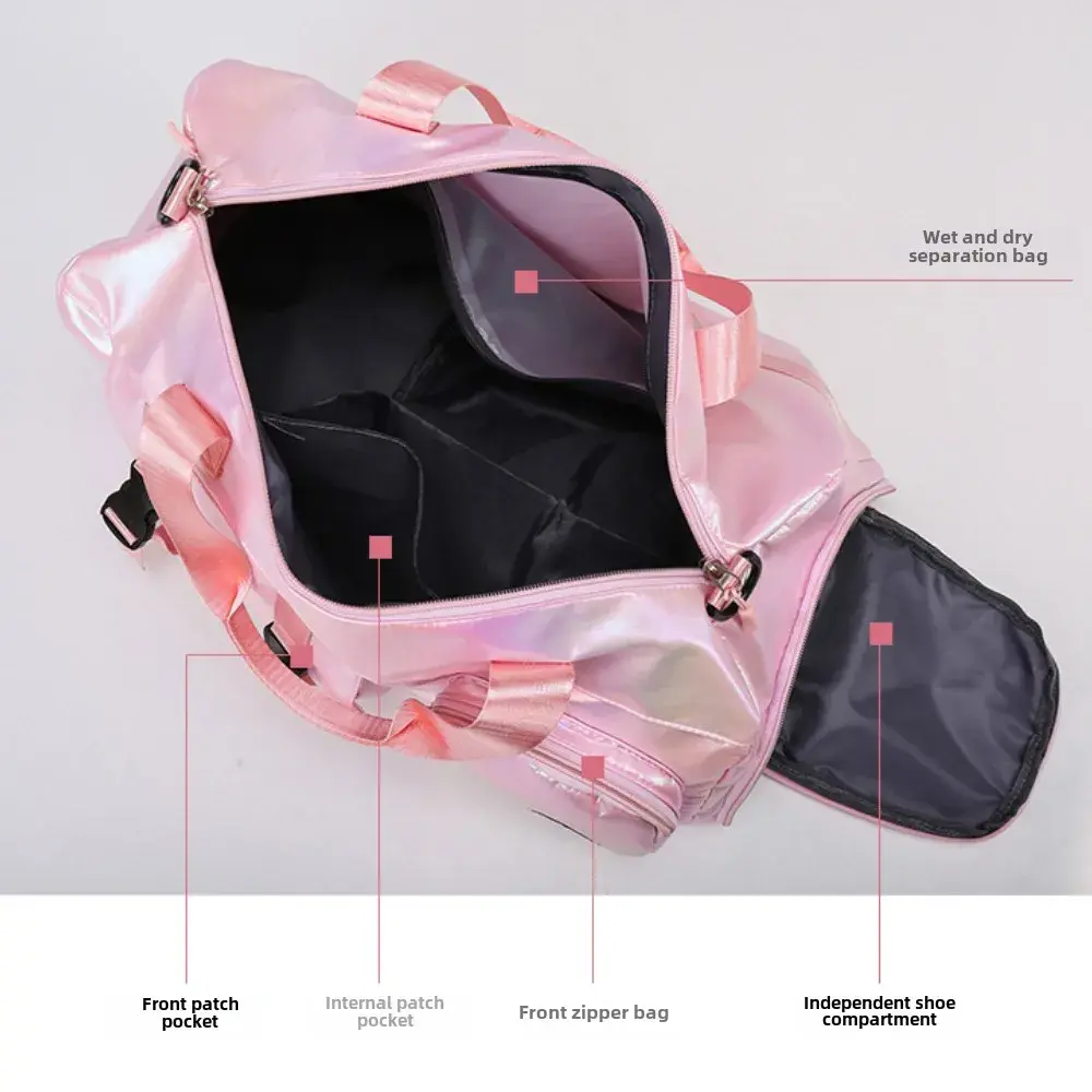 Holographic Glamour Travel Duffel Bag Large Capacity Luggage Organizer Bag Shoulder Bag Waterproof Portable Clothes Storage Tote