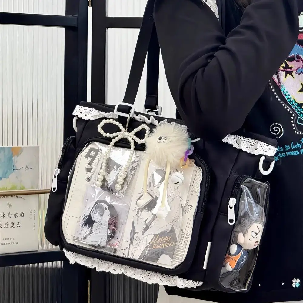 Ballet Girls Large Capacity Kawaii Itabag Japanese Transparent JK Shoulder Crossbody Bags Gift For Friends Teenage School Bags