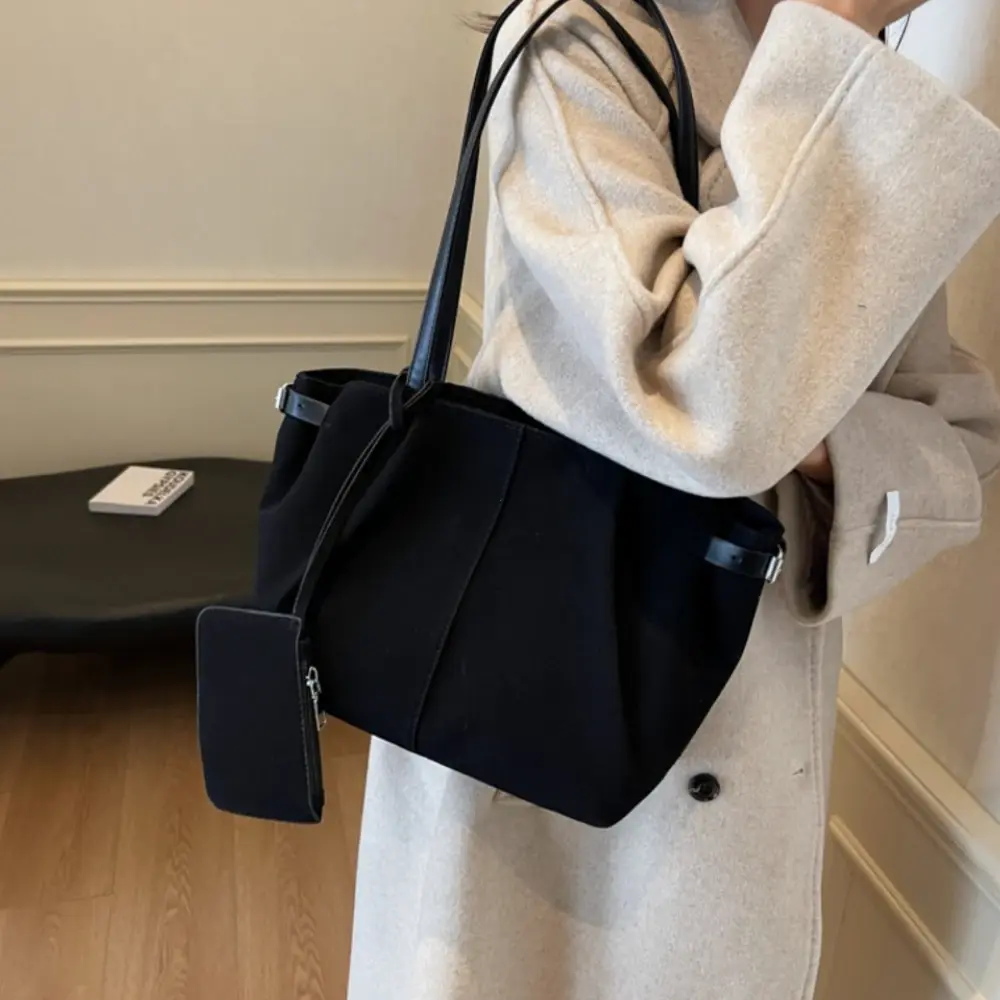 Advanced Retro Suede Tote Bag 2025 High Quality Faux Suede Shoulder Bag with Zipper Commuting Top-handle Bag Purses and Handbags