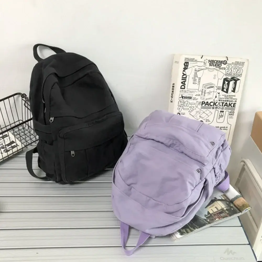 Girl Fabric School Bag New Fashion College Student Vintage Women Backpack Canvas Female Laptop Bag Travel Kawaii Ladies Backpack
