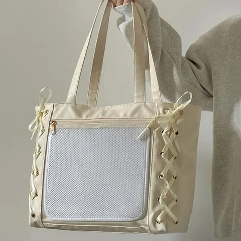Japanese Kawaii Girls Itabag Large Capacity PU Leather Shoulder Bag 2025 Bow Ribbon Lolita JK Handbags Ita Bag Y2K Handbags