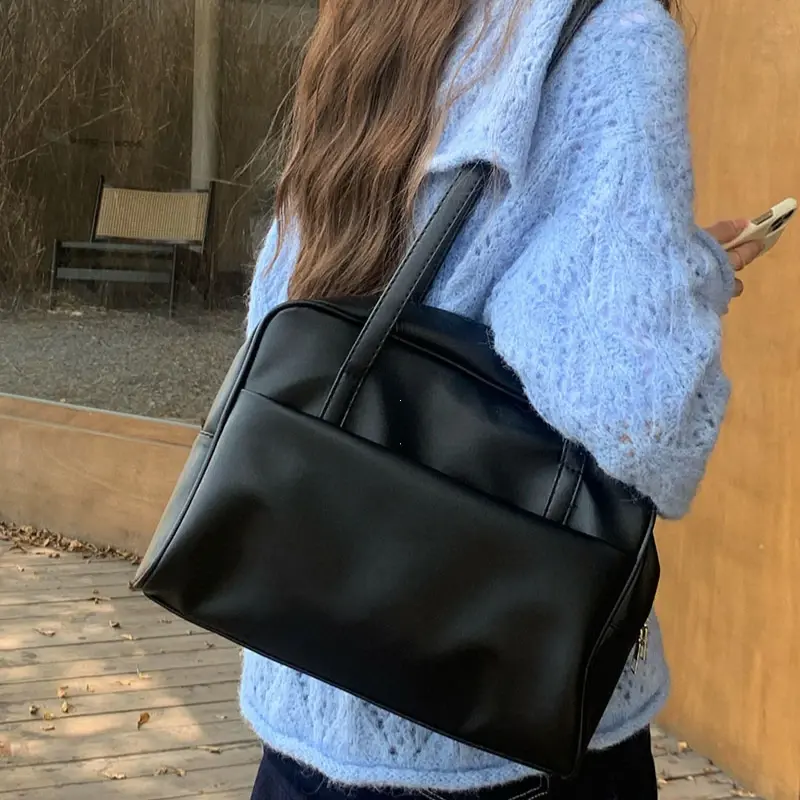 Korean Style Large Capacity Single Shoulder Women's Bag Versatile Vintage Underarm Bag Autumn 2025 New Arrival Tote Bag Handbags