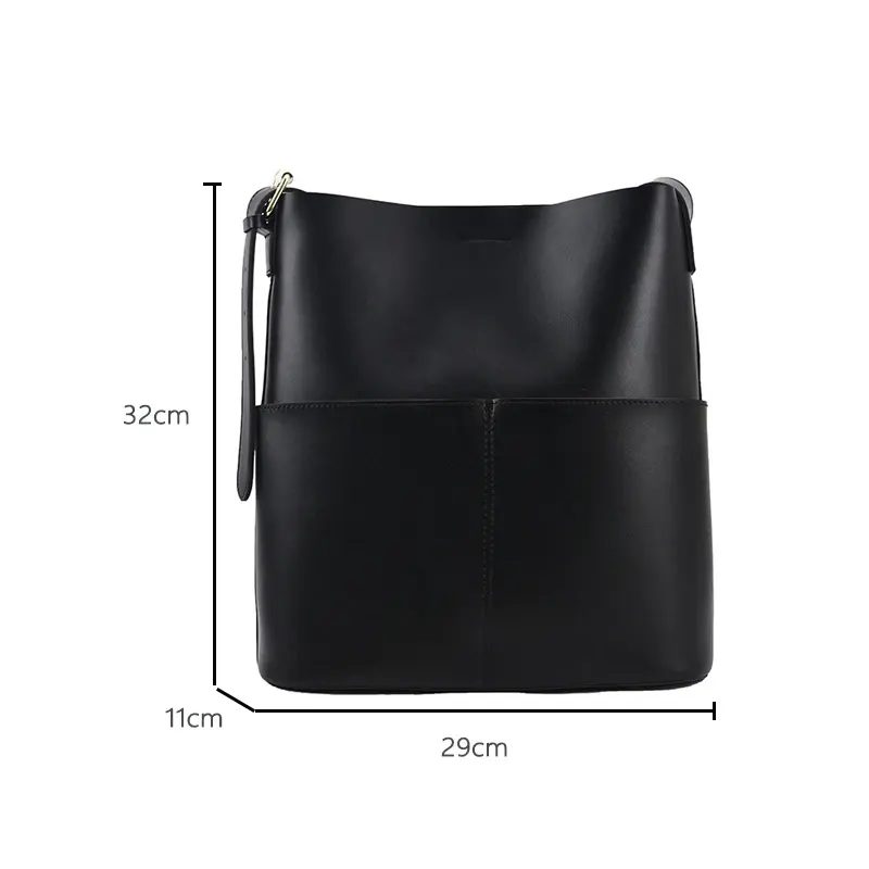 Fashionable 2025 Women's Leather Shoulder Bucket Bags Handbags Winter Fall Autumn Femme Design Casual Sac De Luxe Femme Vintage