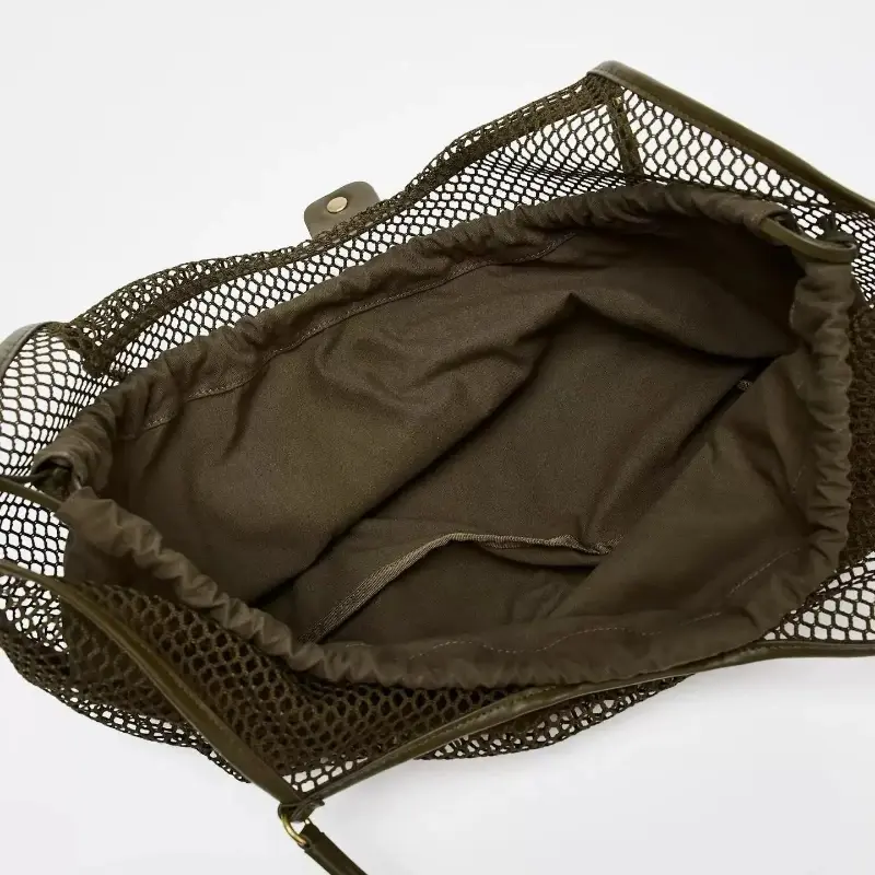Woven Mesh Women's Wing Tote Bag Creative Design Hollow Mesh Shoulder Bag Texture Versatile Shopper Handbag Including Inner Bag