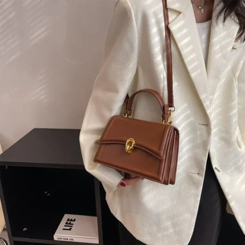 New Small PU Leather Crossbody Bags for Women 2025 Simple Totes Shoulder Bag Lady Luxury Brand Designer Handbags and Purses