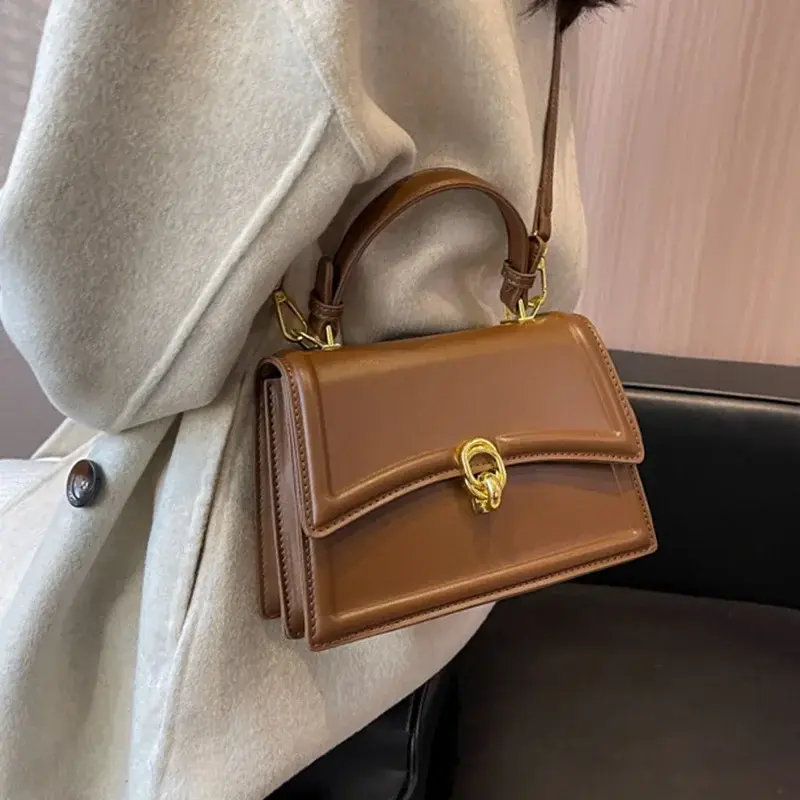 New Small PU Leather Crossbody Bags for Women 2025 Simple Totes Shoulder Bag Lady Luxury Brand Designer Handbags and Purses