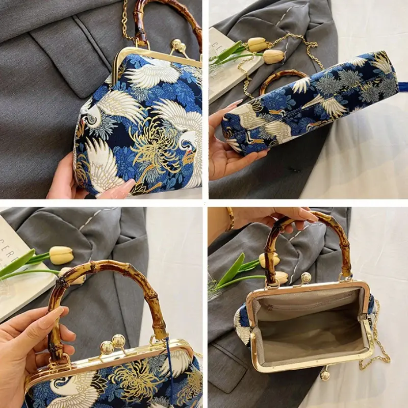 Luxury Evening Clutch Bag For Women Bride Wedding Clutch Purse Chain Shoulder Bags Small Party Handbag Rattan Handle Handle Tote