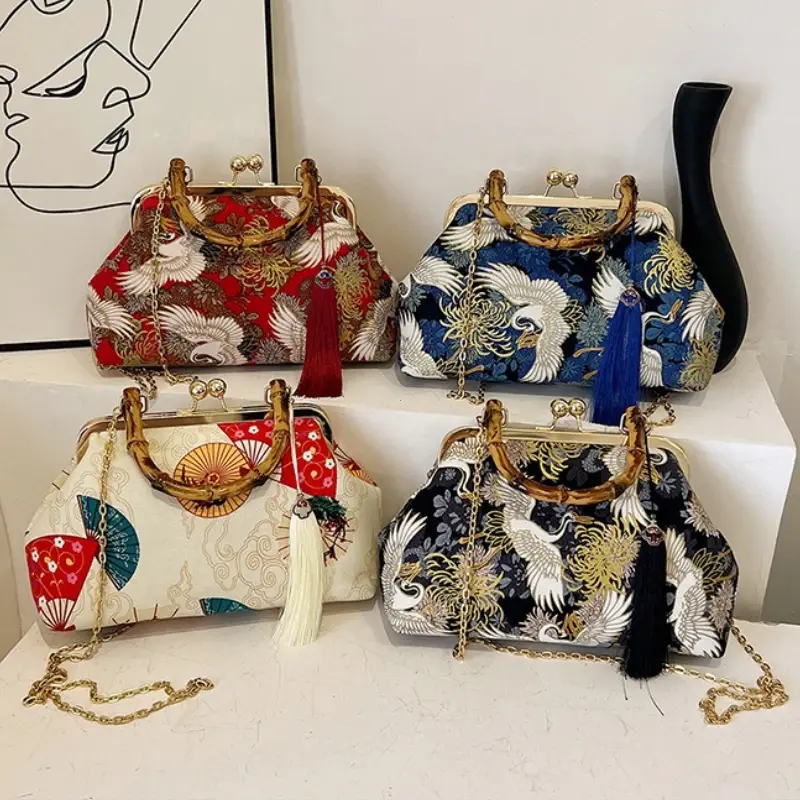 Luxury Evening Clutch Bag For Women Bride Wedding Clutch Purse Chain Shoulder Bags Small Party Handbag Rattan Handle Handle Tote