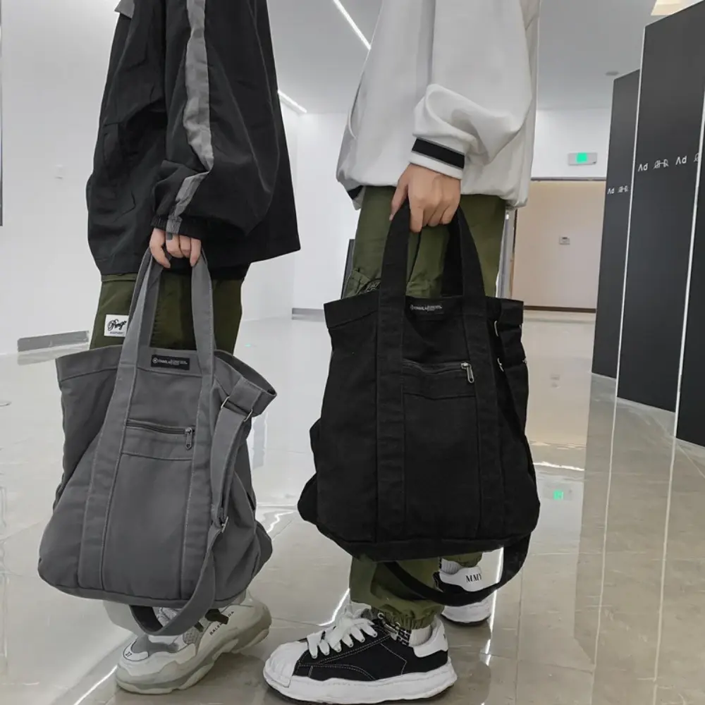 Retro Day Canvas Bag New Diagonal Span Men's Leisure Commuter Handbag Personality Fashion Solid Color Shoulder Bag Сумка Женская