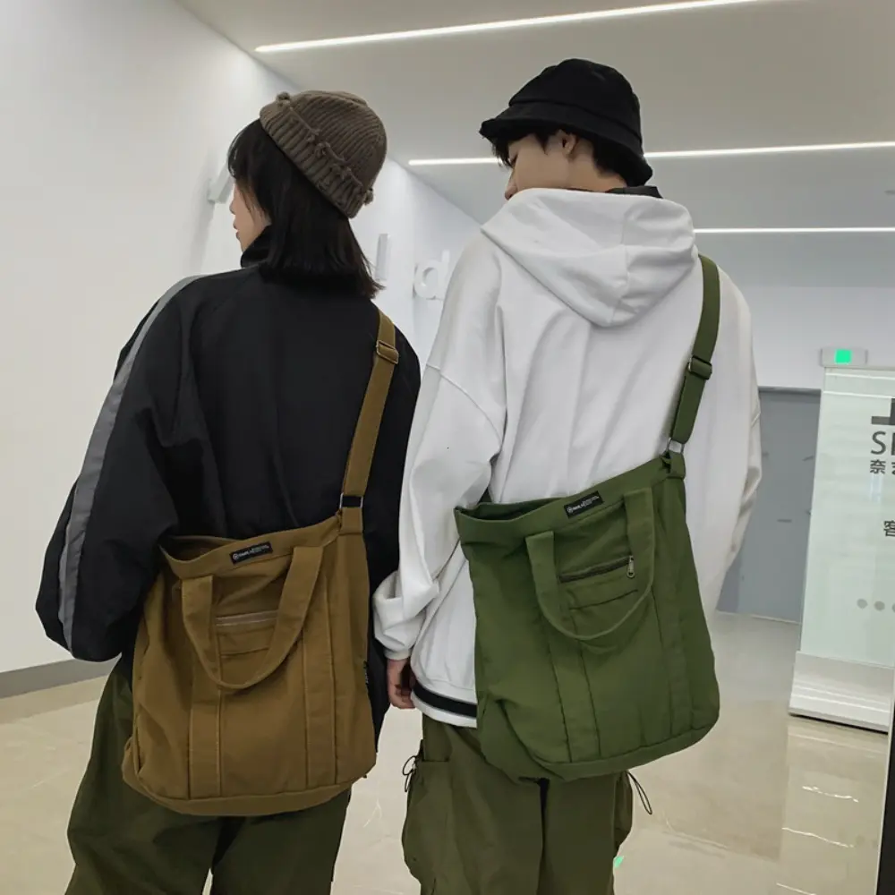 Retro Day Canvas Bag New Diagonal Span Men's Leisure Commuter Handbag Personality Fashion Solid Color Shoulder Bag Сумка Женская