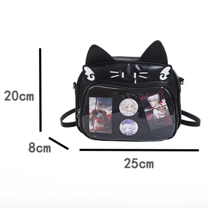 Fashion College Style Transparent Shoulder Bags Small Ita Bag Cat Backpacks for Women Casual Lolita Jk Harajuku Crossbody Bag
