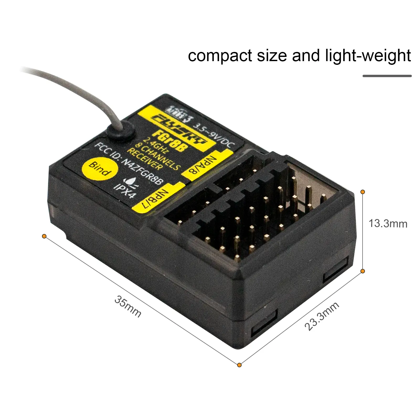 FLYSKY FGR8B 2.4GHz 8CH Receiver PWM/ PPM/ i-bus Output for AFHDS3 Transmitters RF Modules PL18/ NB4 /NB4 Lite/ FRM302 NB4 PRO