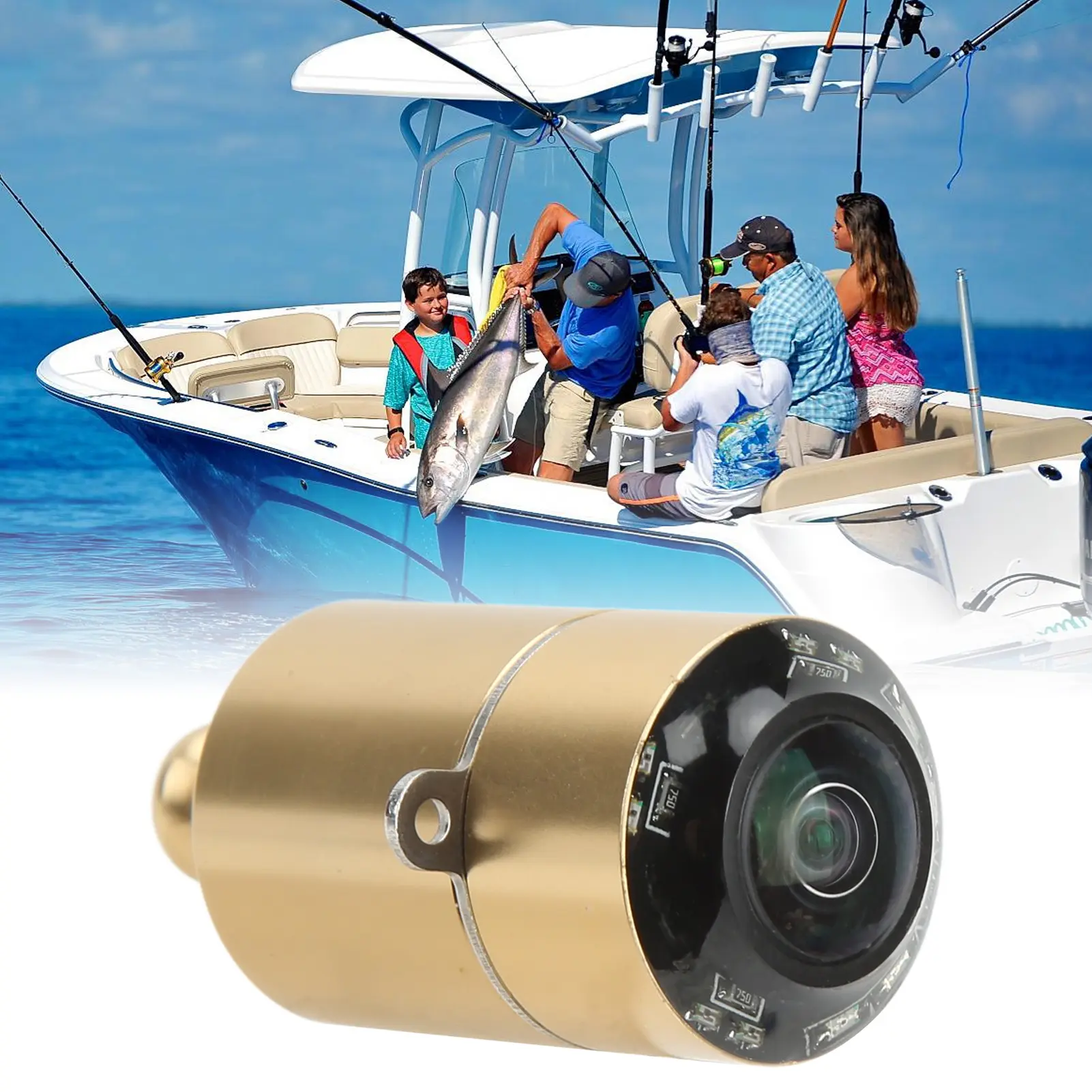 Fish Finder Accessories Fish Finder Camera Professional CVBS HD Pixels Underwater Camera with Infrared Light for Boat 5V‑28V