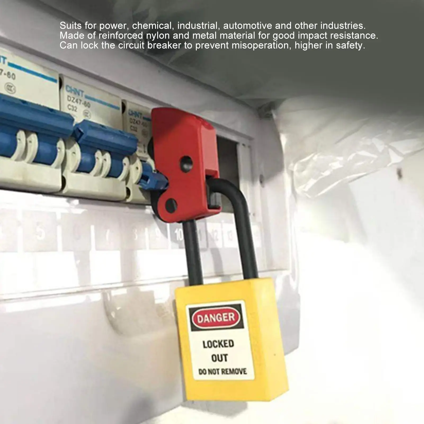 Circuit Breaker Lockout Device Clamp On Safety Lock Set Kit for Industrial Chemical Power Circuit Breaker Lockout Device
