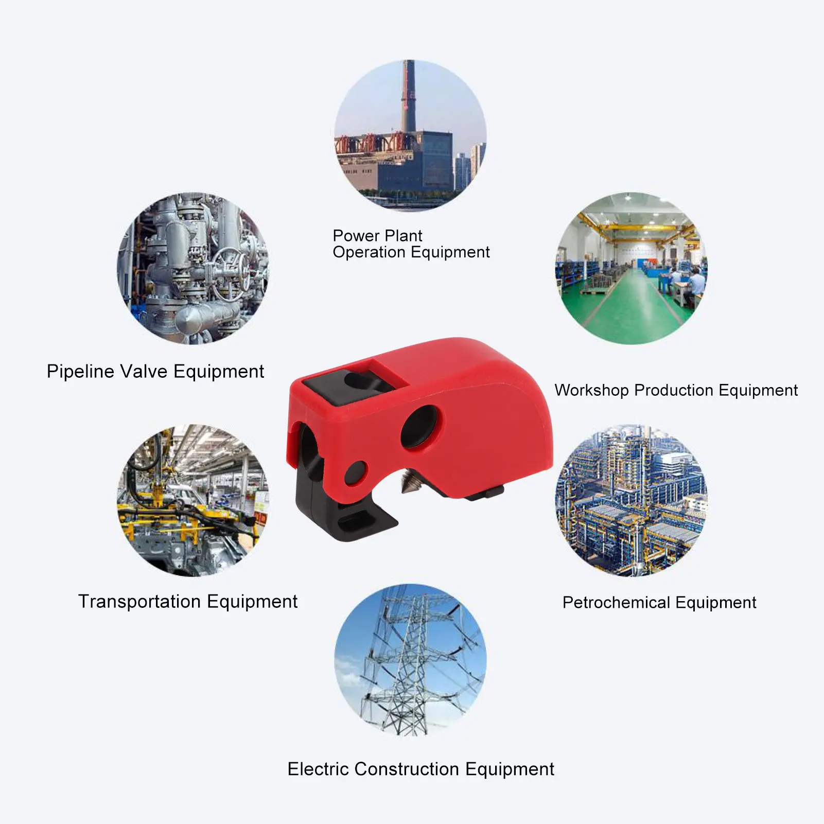 Circuit Breaker Lockout Device Clamp On Safety Lock Set Kit for Industrial Chemical Power Circuit Breaker Lockout Device