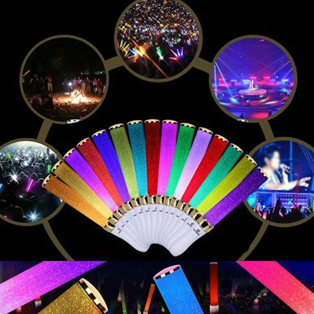 LED Light Sticks LED Glow Sticks 15 Colors Switchable Poi Glow Sticks for Parties Concerts Weddings Celebrations