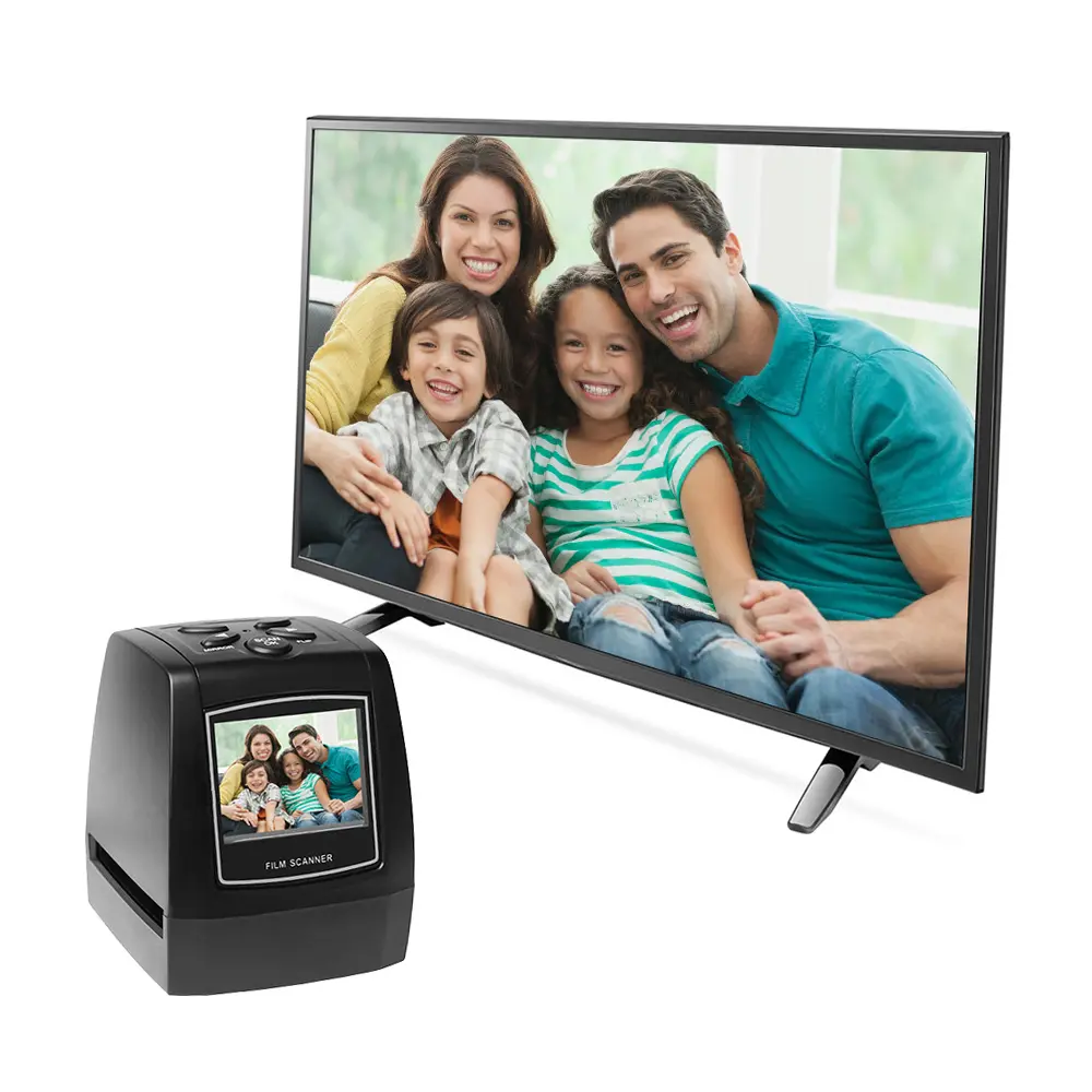 Protable Negative Film Scanner 35/135mm Slide Film Converter Photo Digital Image Viewer with 2.4" LCD Build-in Editing Software