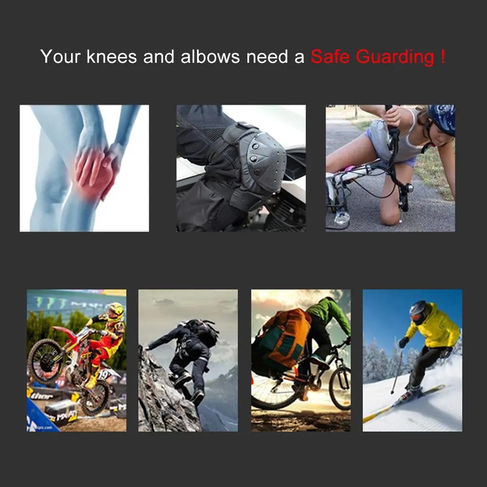 1 Pair Cycling Knee Brace and Elbow Guards Bicycle MTB Bike Motorcycle Riding Knee Support Protective Pads Guards Cycling Knee